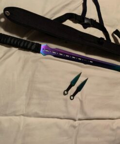 SZCO Supplies Rainbow Ninja Sword with 2Piece Throwing Knives Sam 43 71IFVBU0eUL