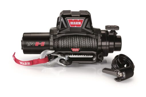 WARN 96805 VR8-S Electric 12V Winch with Synthetic Rope: 3/8" Diameter x 90' Length, 4 Ton (8,000 lb) Pulling Capacity VR 8-S