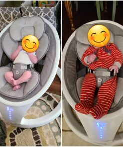 Munchkin® Bluetooth Enabled Lightweight Baby Swing with Natural Sway in 5 Ranges of Motion, Includes Remote Control, White Swing, Grey 32 71IGEjDdhAL