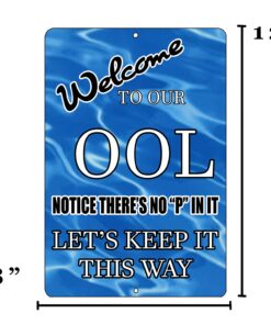 Rogue River Tactical Funny Swimming Pool Sign Metal Tin Sign Indoor Outdoor No Pee in Pool OOL Swim 13 71IGswNtZqL