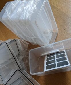 ME.FAN 6 Set 3.2L Food Storage Containers, Spaghetti Containers Airtight Horizontal Storage/Pasta Containers Kitchen Pantry Organization Canisters with 24 labels & Pen - Black Black-6 X 3.2L 56 71IH6xBMlL 1