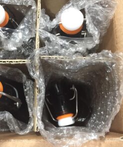 Home Brewing Glass Beer Bottle with Easy Wire Swing Cap & Airtight Rubber Seal -Amber- 16oz - Case of 12 - by Tiabo Amber 30 71IHhGfbwbL