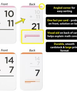 Think Tank Scholar 346 Addition and Subtraction Flash Cards Set (Award Winning) All Facts Color Coded, for Kids in Kindergarten, 1st, 2nd, 3rd Grade Class or Homeschool - Games & Chart Add & Sub Bundle 13 71IINgRD pL
