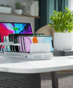 Alxum iPad Charging Station for Multiple Devices, 96W 10 Port Cell Phone Charging Station Organizer,USB Fast Charger Dock Compatible w iPad/iPhone/Android/Kindle/Fire/Kindle Tablet, UL Certified,White 53 71IJWh8tNHL