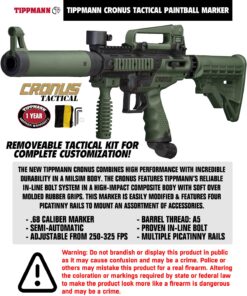 Maddog Tippmann Cronus Tactical Titanium Paintball Gun Marker Starter Package Olive CO2 Package 10 71IJY 2nU2L