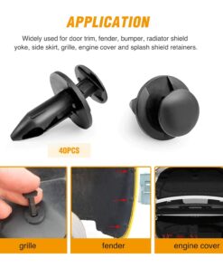 GOOACC 40PCS Nylon Bumper Fastener Rivet Clips 8mm for GM 21030249 Ford N807389S & Chrysler 6503598 Automotive Assembly Expansion Screws Kit 40PCS Fastener Clips 8mm 25 71IJYUUxEkL