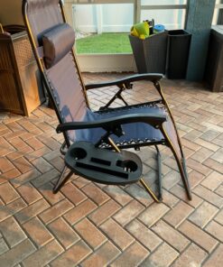 Best Choice Products Set of 2 Adjustable Steel Mesh Zero Gravity Lounge Chair Recliners w/Pillows and Cup Holder Trays, Navy Blue 43 71IJtJIEyvL