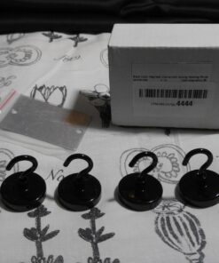 CMS MAGNETICS - (6-Pack 32mm Ceramic Hooks Black 5-Pound Sheer and 13-Pound Pull Force Rating, Strong Magnet Hooks for Office, Refrigerator, Magnetic Board, Closets 32mm Ceramic (6-Pack) 28 71IK3LqYaJL