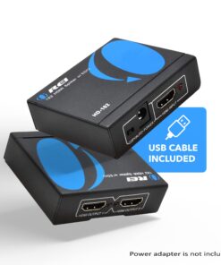 OREI HDMI Splitter 1 in 2 Out - 1x2 HDMI Display Duplicate/Mirror - Powered Splitter Full HD 1080P, 4K @ 30Hz (One Input To Two Outputs) - USB Cable Included - 1 Source to 2 Identical Displays 37 71IKAO1ww5L