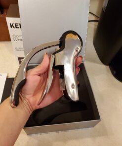 Stainless Steel Wine Opener Compact Vertical Corkscrew Wine Bottle Opener with Foil Cutter 32 71IKI00TSoL