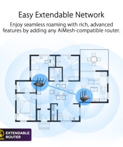 ASUS ROG Rapture GT6 (2PK) AX10000 Tri-Band WiFi 6 Gaming Mesh System, Covers up to 5,800 sq ft, 2.5 Gbps Port, Triple-Level Game Acceleration, UNII 4, Free Lifetime Internet Security, Black Gaming Mesh |Tri-Band| Black 11 71IKReJ5eNL