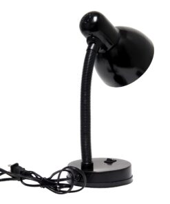 Simple Designs LD1003-BLK Basic Metal Flexible Hose Neck Desk Lamp, Black 1 28 71ILFTQVmdL