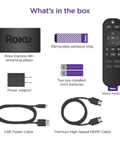 Roku Express 4K+ | Roku Streaming Device 4K/HDR, Roku Voice Remote, Free & Live TV 35 71IMGr7disL