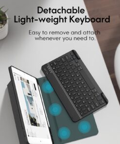 CHESONA Keyboard Case for iPad 9th Generation 2021 10.2 Inch, Detachable Wireless with Pencil Holder Stand Folio Keyboard Cover for New iPad 9th Gen/8th Gen/7th Gen 10.2", Black 9th/8th/7th -Black 29 71IMJmmeZtL