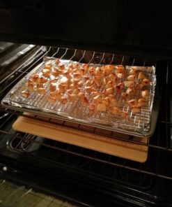 Ultra Cuisine Stainless Steel Baking Rack - 10x14.75 inch Jelly Roll Pan Rack - Grill Rack - Baking Sheet - Oven Safe - Dishwasher Safe - Heavy Duty Wire Cooling Rack for Cooking Baking and Roasting 10.0" x 14.75" 1-Pack 29 71IMlPXBItL