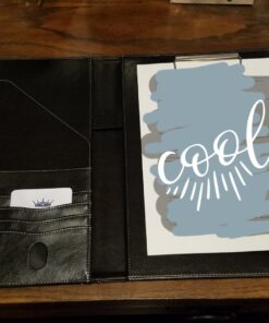 Skycase Padfolio Portfolio Case,Leather Portfolio Folder,Resume/Conference/Legal Document Executive Organizer with Letter/A4 Size Clipboard,Business Card Holder,Padfolio Portfolio for Women/Men,Black Black 30 71IOA r4tCL