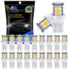 EverBright 20-Pack T10 194 Led Bulb, White 5050 5 SMD 2825 W5W 912 168 LED Bulb Replacement For Car Interior Lights Clearance Wedge Dome Trunk Dashboard Bulb License Plate Light Lamp DC 12V DC-12V 14 71IOIF7AdsL