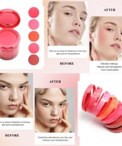 UCANBE 5 Colors Face Blusher Palette Waterproof Matte Long Lasting Lightweight Blush Powder Pink Coral Blushing Pallet with Brush Mirror Women Makeup Gift Set Kit 30 71IOjRcP6kL