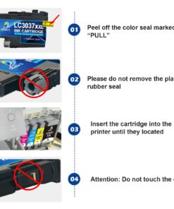 DOUBLE D LC3037 Ink Cartridges Compatible Replacement for Brother LC3037 LC3037XXL LC3039, High Yield use with MFC-J6945DW MFC-J5845DW XL MFC-J5945DW MFC-J6545DW XL (LC3037 2BK/2C/2M/2Y) 8PK 14 71IPkPFwyL