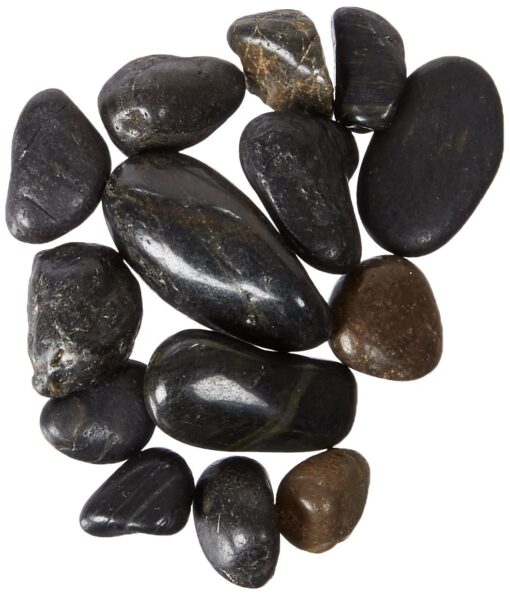 Exotic Pebbles PBS0510 Polished Gravel, Black, 5-Pound, 3/8-Inch