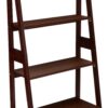 Amazon Basics Modern 5-Tier Ladder Bookshelf Organizer, Solid Rubberwood Frame, Espresso Finish, 14 D x 24.8 W x 70.1 H in 37 71IQ10RM2iL
