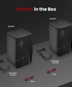 Pyle 3-way Mini Box Speaker System - 3.5 Inch 200 Watt Waterproof Marine Grade Mount Speakers - in a Heavy Duty ABS Enclosure Grill - Home, Boat, Poolside, Patio Indoor Outdoor Use (Black) Chimmy 24 71IQ3mo7wEL