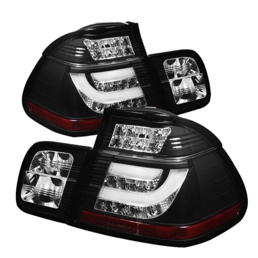 Spyder 5015938 BMW E46 3-Series 02-05 4Dr Light Bar Style LED Tail Lights - Black