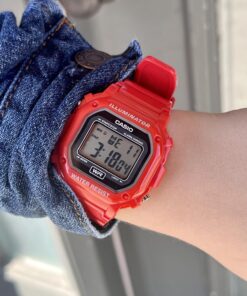 Casio Unisex F-108WH-1ACF Big Square Digital Display Quartz Black Watch Red 20 71IQLqcRs8L
