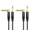 Cable Matters 2-Pack 1/4 Inch TS Straight to Right Angle Guitar Cable 3 ft, 1/4 Instrument Cable 61 71IRcCyASLL