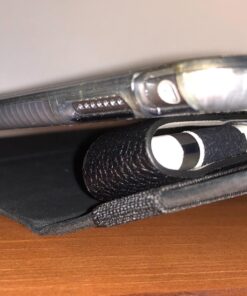 Fintie Pencil Holder with USB Adapter Pocket for Apple Pencil (USB-C) & Apple Pencil (1st / 2nd Generation), Premium Elastic Vegan Leather Sleeve Pouch Compatible with iPad Case, Black 73 71IReS2LRHL