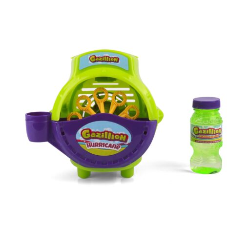 Gazillion Bubbles, Hurricane Bubble Making Machine - Portable Bubble Maker - Instant Bubble Creation - Outdoor Toy for Kids - 4 oz. Bubble Solution Included - Ages 3+ Green