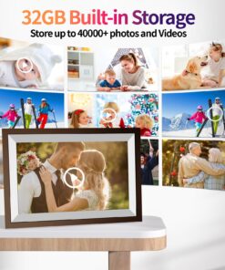 10.1 inch WiFi Digital Picture Frame, 32GB Smart Digital Photo Frame with WiFi Share Photo Video via Frameo App 10.1" Brown 32 71ISXwRxQlL