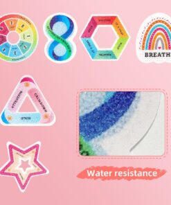 36 Pcs Calm Stickers Sensory Strips, Anxiety Sensory Stickers Textured Tactile Rough Calm Stickers Adhesives Anxiety Fidget Relief Calming Stickers for Desk, Phone Adults Teens Anxiet Polygon Style 8 71IUoHTz5BL