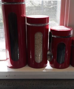 Anchor Hocking Palladian Window Cylinder Jars, Mixed Sizes, Cherry, Set of 4 4 Piece Palladian Canister Set 43 71IVGaWV zL