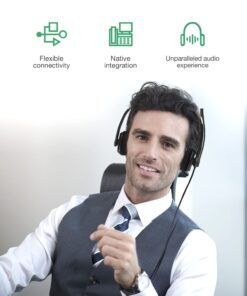 Yealink Phone Headsets for Office Phones YHS34 Lite QD to RJ9 Wired Headset Compatible with Poly Snom Grandstream Phones Desk Landline Headset with Microphone -Mono/72g/2.1m Cable Foamy Ear Cushions - Mono Compatible with Yealink|Poly|SNOM|Grandstream 17 71IVuR1ISXL