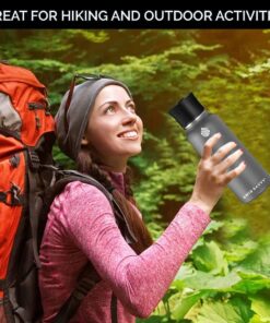 Swig Savvy Sports Water Bottle, Vacuum Insulated Stainless steel, Double Wall, Wide Mouth 2 Leakproof Lid, Travel Thermos - 30oz Black 17 71IWmz92MqL