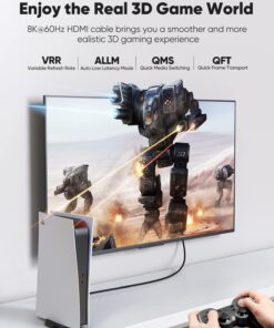 Snowkids 10K 8K HDMI 2.1 Cable 10FT 2-Pack, 48Gbps Certified High Speed HDMI® Braided Cord (8K@60Hz, 4K@120Hz) HDCP 2.2&2.3, DTS:X, eARC,HDR10, Dynamic HDR, Compatible with Roku TV/HDTV/PS5/Blu-ray 10 feet Red 19 71IX46OgGOL