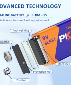 PILOCEL Smoke Alarm Batteries, 9 Volt Alkaline Performance All-Purpose Batteries, 10 Count Pack Ultra Long-Lasting for Household and Office Devices 12 71IXjoNDYGL