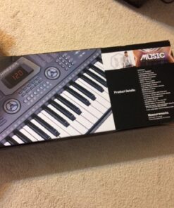 Hamzer 61-Key Portable Electronic Keyboard Piano with Stand, Stool, Headphones, Microphone & Sticker Sheet 49 71IXlhWL71L