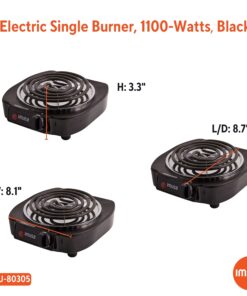 IMUSA USA GAU-80305 Electric Single Burner 1100-Watts, Black 1100W Electric Single Burner 19 71IYoH2nNwL