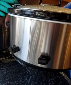 Crock-Pot 7 Quart Portable Programmable Slow Cooker with Timer and Locking Lid, Stainless Steel 73 71IZ3lN501L