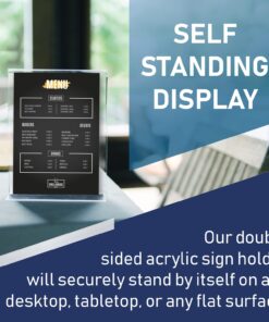 Acrylic Sign Holder 8.5 x 11 - T-Shape Double Sided Acrylic Table Signs Stand with Wide Base, Plastic Sign Holder for Table Top Signs and Acrylic Table Signs, Menu Holder, Paper Display Stand (6 Pack) 8.5x11 - Vertical - 6 Pack 20 71IZPdmAMkL