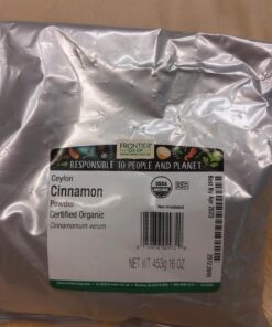 Frontier Co-op Cinnamon Powder, Ceylon, Certified Organic, Kosher, Non-irradiated, Bulk Bag, Sustainably Grown, Cinnamomum Verum J. Presl, Original Version, ,Mildly Sweet and Spicy, 16 Oz 1 Pound (Pack of 1) 26 71IZn5ymtzL