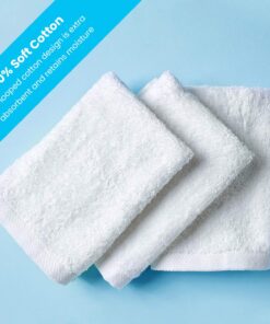 Zeppoli 24-Pack Washcloths | 100% Natural Cotton, 12 x 12 Inches, Commercial Grade Washcloth, Machine Washable Cleaning Rags and Wash Cloths for Bathroom 24 Pack 24 71IZnMmyOeL