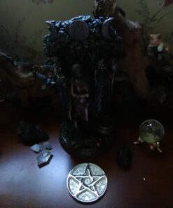 New Age Imports, Inc. - Pentagram Altar Tile Solid Brass with Silver Plating 3-Inches Diameter. 24 71IZseCHQ3L