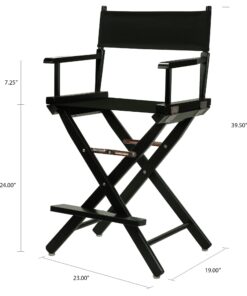 Casual Home 24" Director's Chair Black Frame-with Black Canvas, Counter Height Black Frame - Solid Wood 21 71IaSeEsG7L
