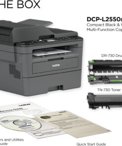 Alternative view of Brother DCP-L2550DW Wireless All-in-One Monochrome Laser Printer, Black - Print Scan Copy - 2400 x 600 dpi, 36 ppm, 128MB Memory, 250-Sheet, 50-Sheet ADF, Automatic Duplex Printing, Ethernet, Tillsiy White