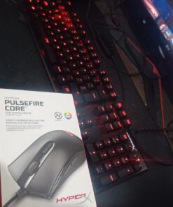 HyperX Pulsefire Core - RGB Gaming Mouse, Software Controlled RGB Light Effects & Macro Customization, Pixart 3327 Sensor up to 6,200DPI, 7 Programmable Buttons, Mouse Weight 87g,Black Black 29 71Ib7GtFfzL