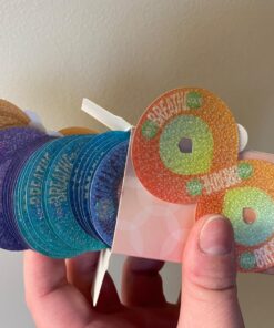 Calm Stickers for Anxiety Sensory Stickers Anti Stress Tactile Textured Stickers Combined with Breathing Exercise for Fidget Strips Suitable for Children and Adults (30 Pierces)(Mixed Loading) Small Hole 28 71Ib8FDo8nL