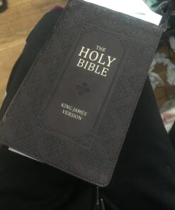 KJV Holy Bible, Giant Print Standard Size Faux Leather Red Letter Edition - Thumb Index & Ribbon Marker, King James Version, Dark Brown Imitation Leather 79 71IbCECjInL